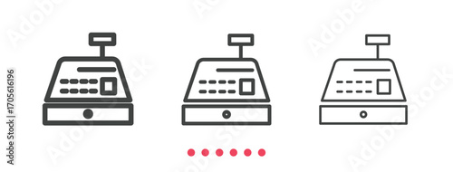 Cash register icon. Thin line icon vector