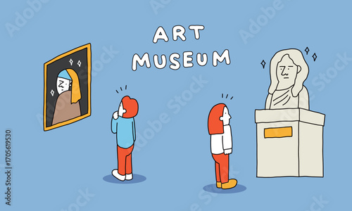 美術館でアート作品を鑑賞する人々