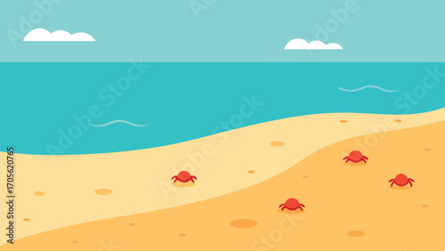 Abstract underwater scene with geometric jellyfish and coral shapes vector illustration