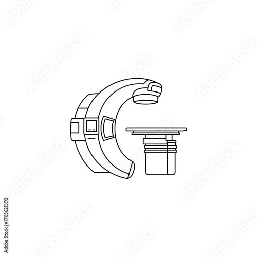 ct scanner line icon computed tomography scan machine in a clinic diagnostic imaging healthcare medical equipment and hospital examination