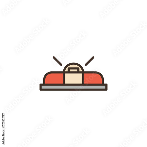 emergency light illustration a flashing red beacon alerts of danger perfect for safety guides public service announcements and security system manuals.