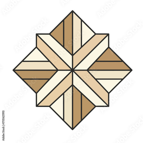 geometric wood inlay pattern an intricate starburst design adding handcrafted elegance to interior decoration perfect for flooring walls  upscale spaces