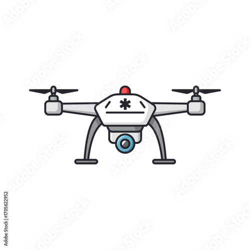 medical drone delivering aid providing emergency response in urban areas highlighting healthcare innovation and rapid assistance ideal for telehealth marketing