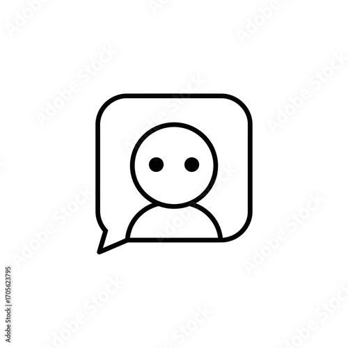 person talking conveying communication in a speech bubble representing interpersonal connection for social media use  online discussions.