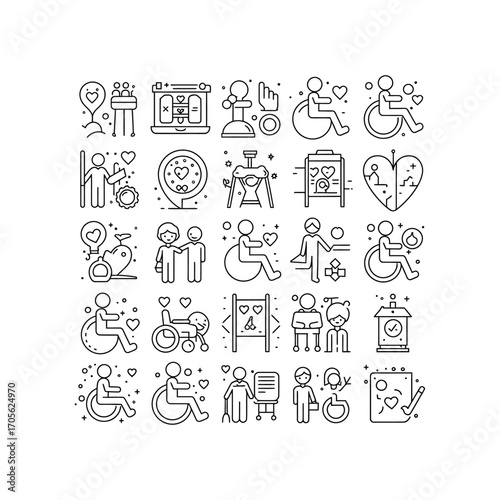 support for disabled people showing love care assistance and compassion reflecting community support solidarity and empathy perfect for social issues.