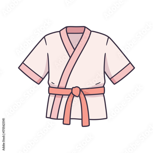 Traditional judogi lightweight martial arts uniform for training promoting self-discipline and practicing mixed martial arts for sports promotion.