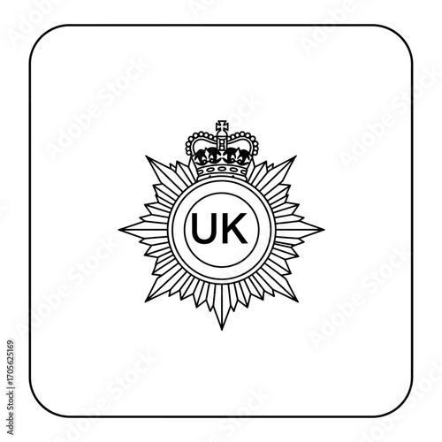 uk police badge emblem symbolizing law enforcement and national service used for official documents and public safety campaigns.