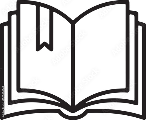 Open book with bookmark icon symbolizing knowledge and learning