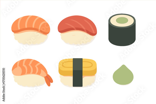 Japanese Sushi Assortment with Wasabi