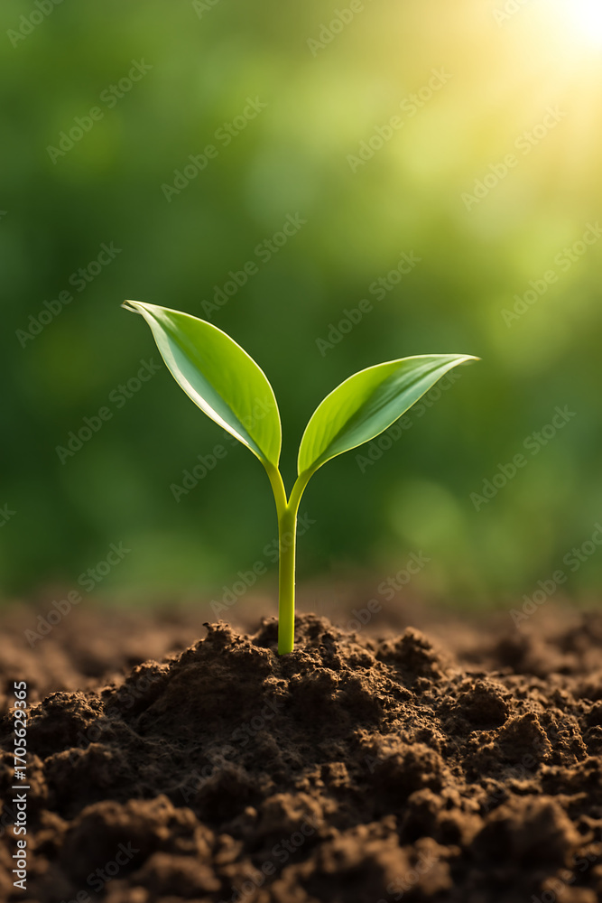 Fototapeta premium New life sprouting brings hope and growth now