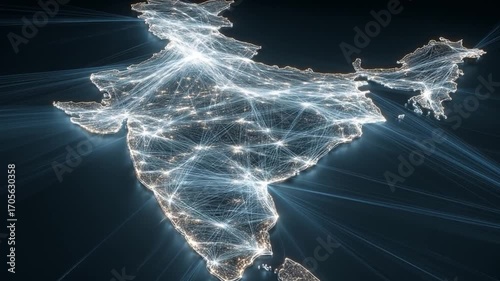 Glowing Network Connects Cities Across Territory