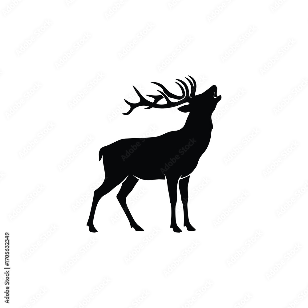 Fototapeta premium Decorative Deer Silhouette Artistic Antlers