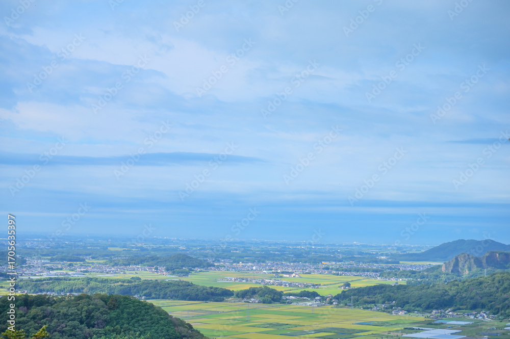 Naklejka premium 栃木県大平山謙信平から望む関東平野