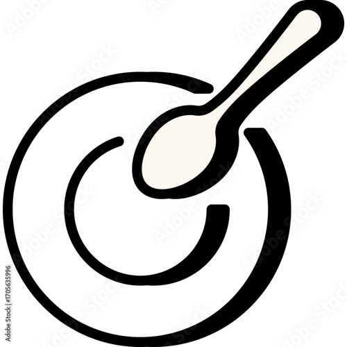 Bowl with spoon icon