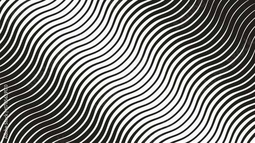 Wallpaper Mural Black and white stripes wavy line abstract background modern minimalist vector design template Torontodigital.ca