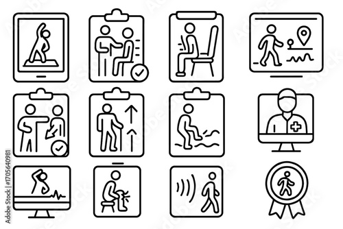 Health and medical line icon set. fitness, wellness, healthcare outline icons