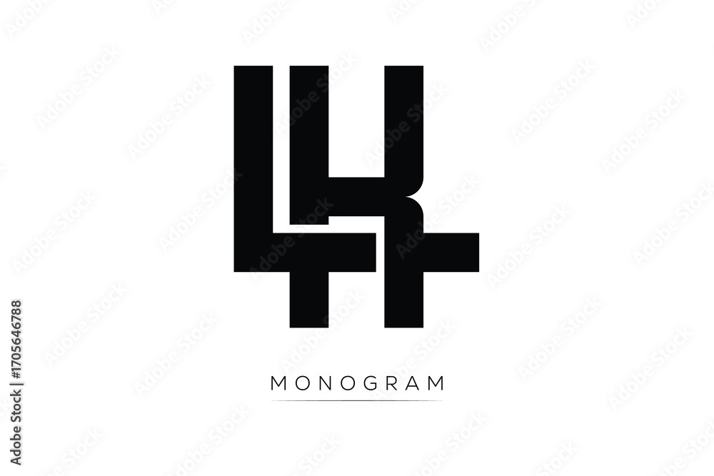 Obraz premium LK Creative Latter Logo. Monogram Logo Design. Modern Minimal Initials Sing Symbol .