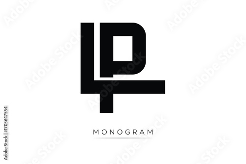 LP Creative Latter Logo. Monogram Logo Design.  Modern Minimal Initials Sing Symbol .