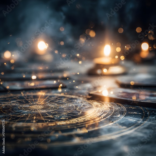 Mysticism with tarot and ancient symbols