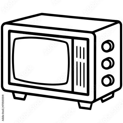 Microwave line art vector