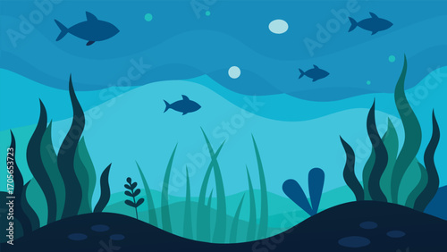 Tranquil underwater pond illustration with vibrant koi fish and lily pads scalable vector art