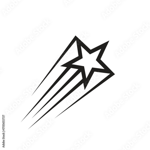 Flying star icon element mobile concept template