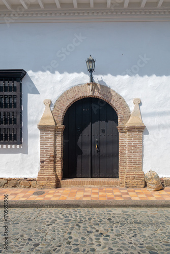 a 300 year old doorway in the famous city of Santa Fe de Antioquia, Colombia