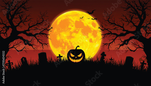 halloween background with pumpkins
