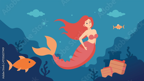 Vibrant underwater marketplace vector illustration scalable eps for graphic design