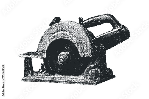Circular saw tool on transparent. Vector hand drawn illustration