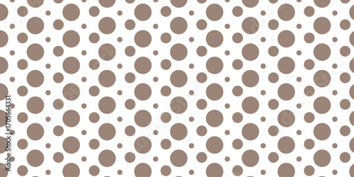 Vintage retro polka dots seamless pattern brown and white color texture decoration design