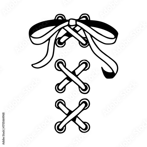 fashion lacing with tied bow