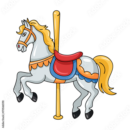 emoji carousel horse vector icon illustration