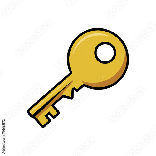 key emoji icon flat vector
