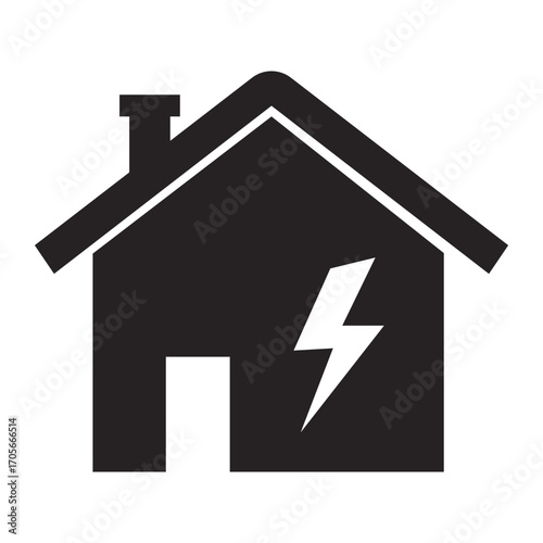 electric house flat vector icon