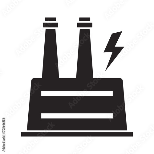   electric station flat vector icon