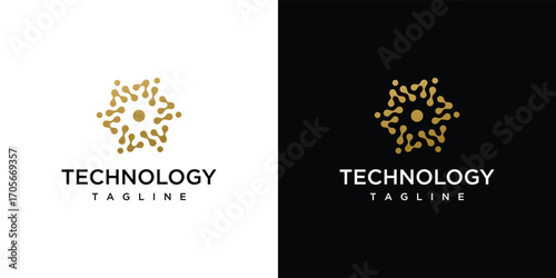 Technology logo design templates. Digital technology logo designs.