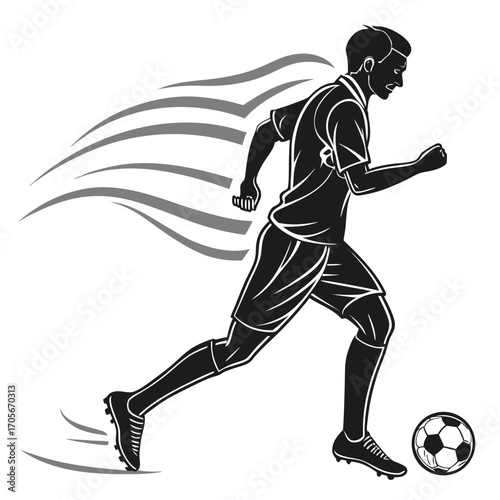 soccer player silhouette