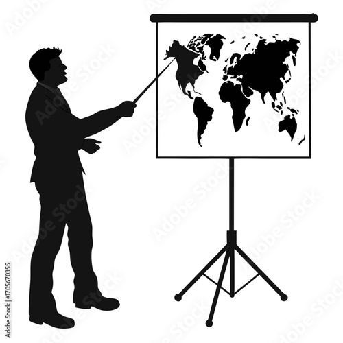 silhouette of a business man