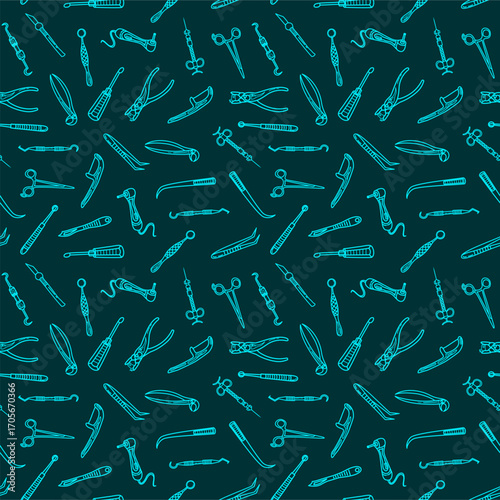 dental pattern seamless background. dentist tool pattern. dental seamless pattern. 