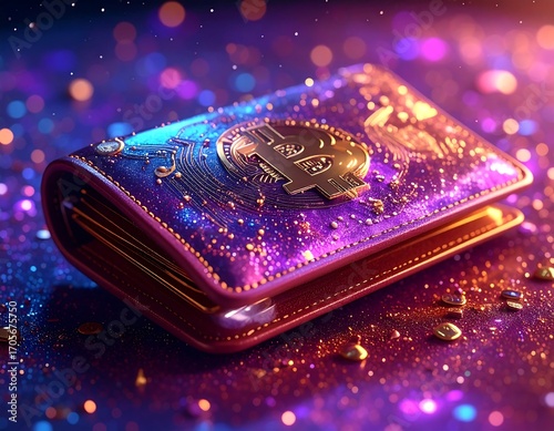 Glittery cryptocurrency wallet