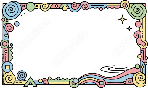 Create a kinds of deferent Pastel Frame Animation vector art with white background.