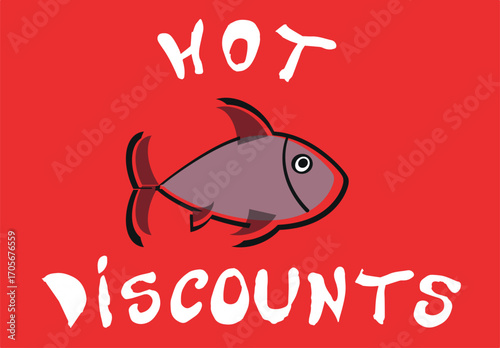 Exciting promotions featuring a colorful fish graphic against a vibrant red background