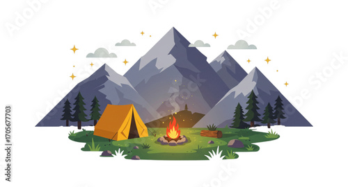 camping in the mountains