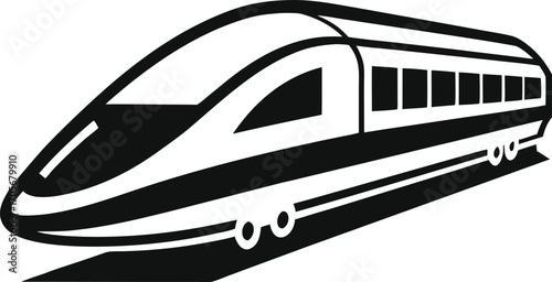 High-Speed Bullet Train Vector Icon, Bullet Train Flat Design Vector Graphic, Fast Train Illustration