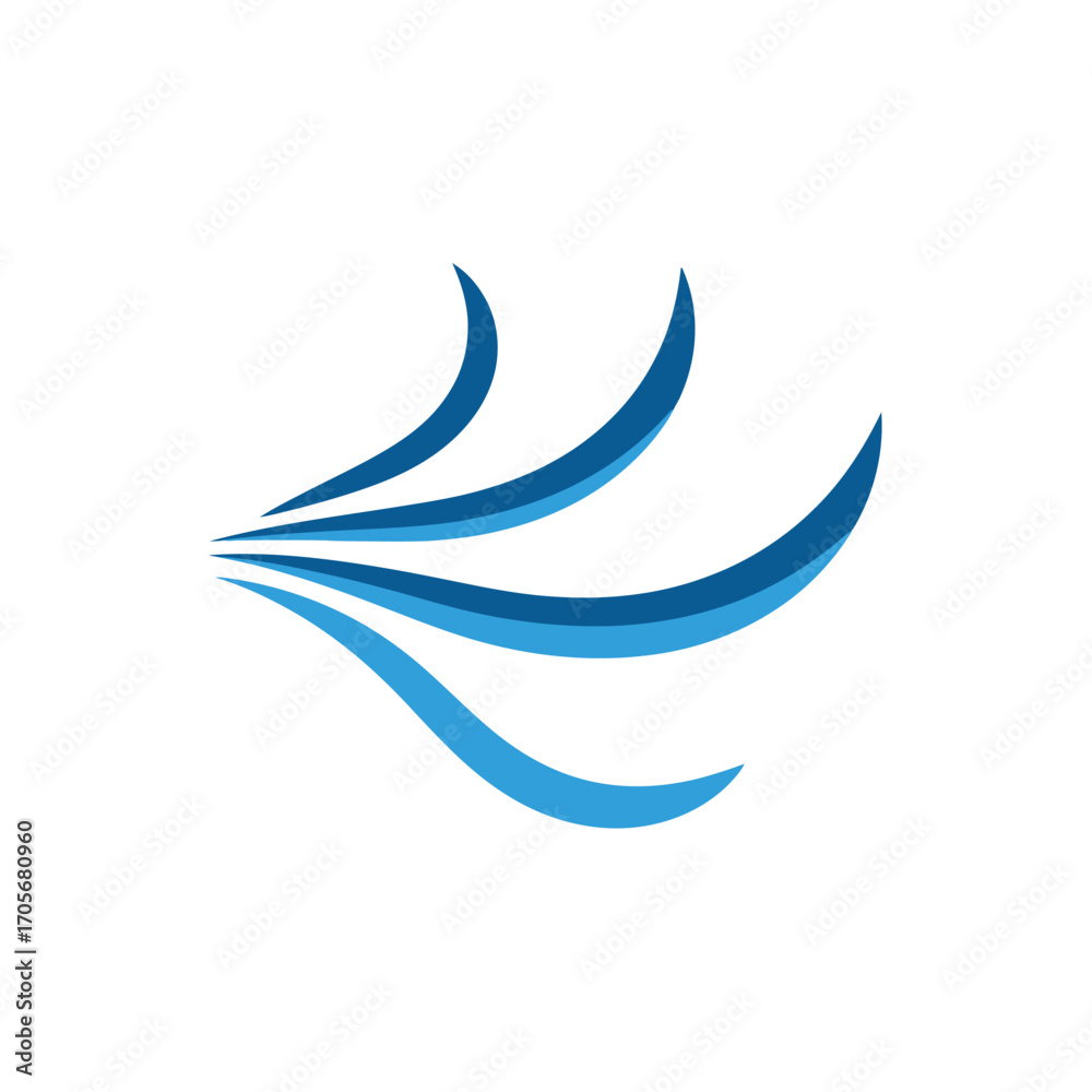 Naklejka premium Abstract Blue Waves Flowing Motion.