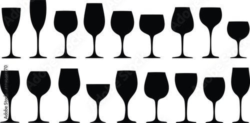 Elegant wine glass silhouette minimalist vector design perfect for branding
