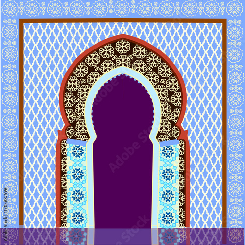 patterned entrance  moroccan temple