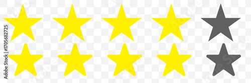 4-star review icon, 4-star ratings icon, vector