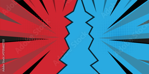 Dynamic Red vs Blue Comic Battle Backgrou